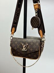 Сумка жіноча Louis Vuitton Pochette Leather Brown Арт 01154