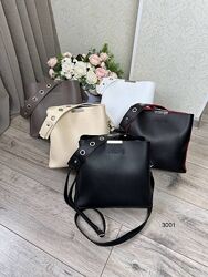 Сумка на три відділення Код 3001 шкір. зам  