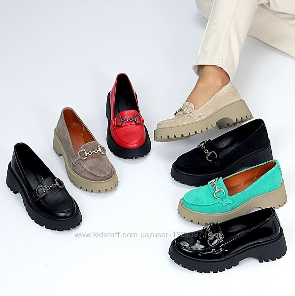 Класичні жіночі туфлі лофери колір на вибір  Код 20379 