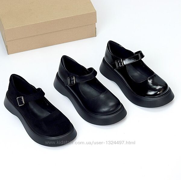 Модельні чорні туфлі на шлейці сучасний дизайн в асортименті  Код 20340 