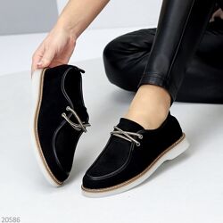 Легкі чорні туфлі з перфорацією на весну доступна ціна Код 20586