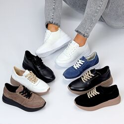 Шкіряні та замшеві кросівки модель в асортименті Код 22333