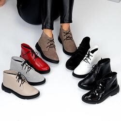 Відшив Дизайнерські жіночі шкіряні та замшеві черевики  Код 16650