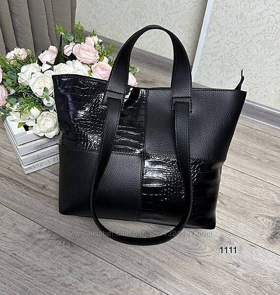 Шопер Велика містка сумка Код 1111 формат А4 Рептилія еко. шкіра/шкір. зам 