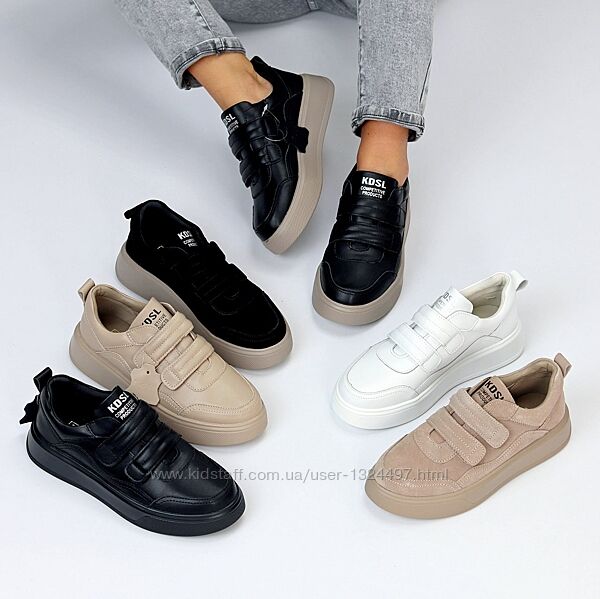 Базові жіночі кеди на липучках колір на вибір Код 20126