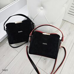 Гарний клатч крос боді з натур. замші Код 74811