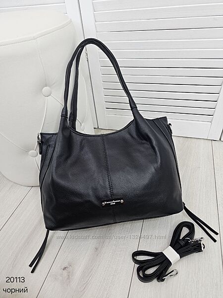 Сумка на 2 відділи з м´якої еко шкіри, по боках з блискавками Код 20113