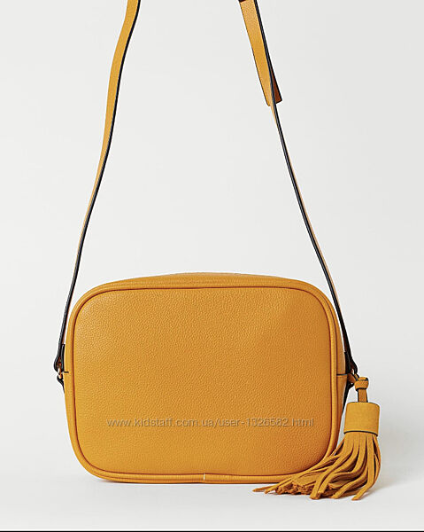 Замшевая сумка темно-синяя H&M PREMIUM кожа  желтая из полиуретана 