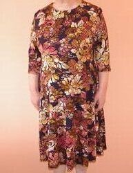 Платье Molegi новое теплое коричневое в цветочный принт 54 размер