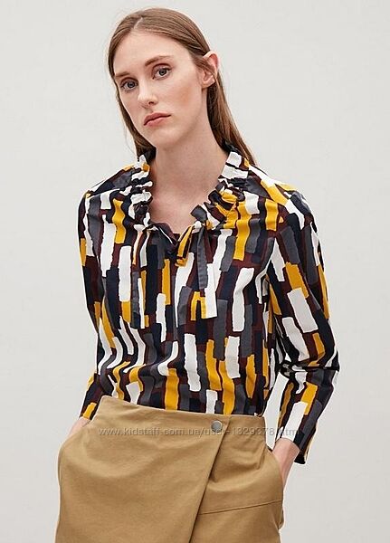 Блуза з бавовни бренду COS Cotton Printed Blouse Оригігал зі свіжих колекці