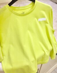 Футболка PUMA Big Logo Dropped Shoulder Crop Cotton T-shirt Lime Green ор
