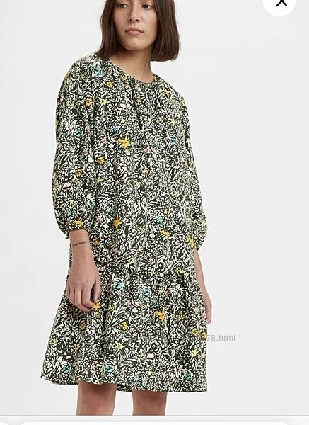 Нова. Сукня брендова LEVIS Puff Sleeve Hemp & Cotton Dress оригінал. Зі сві