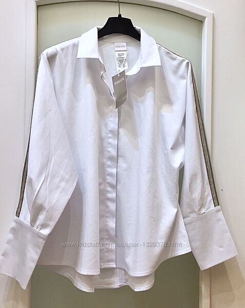 Нова. Блуза брендова MADELEINE Pearl White Chain Trim Cotton Shirt Blouse ор