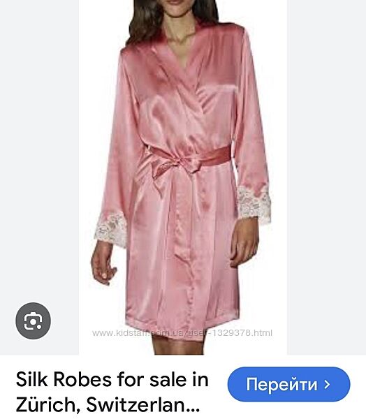 Халат з шовку мереживо Кале брендовий AUBADE France Premium Silk Kimono P
