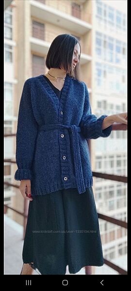 Модний теплий кардиган зв&acuteязано з італійської вовни преміум класу меринос