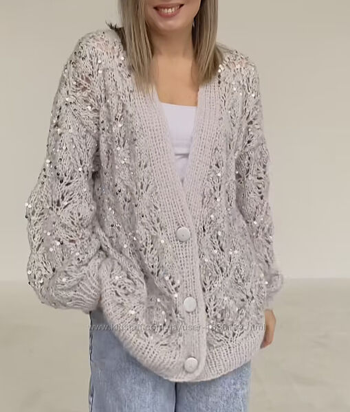 Ажурний кардиган бавовна 