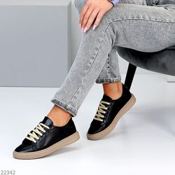 Кеди черные кожаные натуральная кожа 