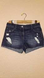  Шорты джинсовые с рванками 100 хлопок для девочки 12лет, рост 152см от nex