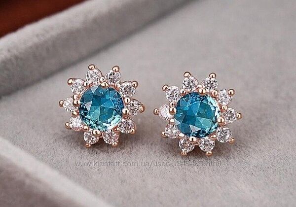 блакитні сережки-гвоздики