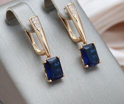 сережки з синім камінням