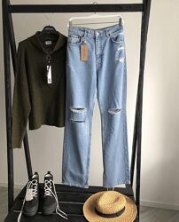 Нові трендові джинси pull&bear з розрізами на високий зріст