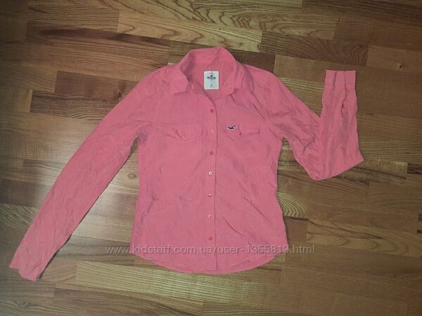 Сорочка-блуза блуза hollister. персиковий колір, розмір х.