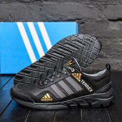 Мужские кожаные кроссовки Adidas Terrex  Black 
