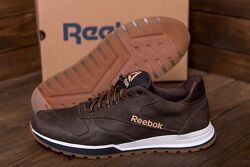 Мужские кожаные кроссовки Reebok Classic Leather Trail Chocolate 