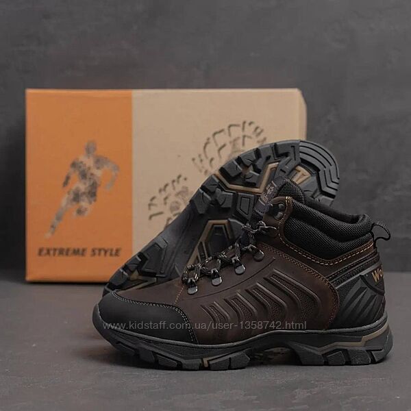 Зимние мужские ботинки / натуральная кожа / шерсть