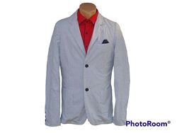Розпродаж білий літній чоловічий піджак без підкладки в смужку Manai