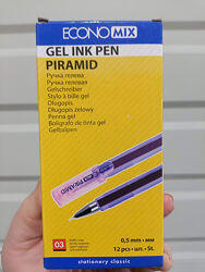 Гелевая ручка-пирамидка Economix синий/черный/фиолет/красный/зеленый цвет