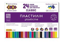 Пластилін CLASSIC Zibi KIDS Line 24, 480грам, кольори чудова якість 