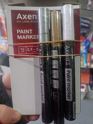 Маркер-краска AXENT Paint, 2,4-2,8 мм круглый белый/серебро/золото/черный 