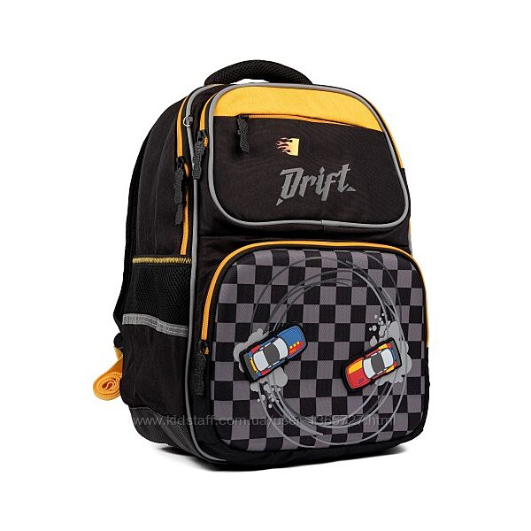 Рюкзак шкільний напівкаркасний 1Вересня S-105 Maxdrift чорний/жовтий 1-3кл 