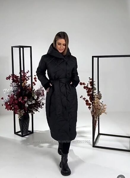 Демісезона стьобана куртка оверсайз/пояс