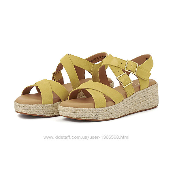 Замшеві босоніжки clarks kimmei buckle yellow 