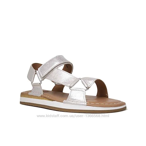 Шкіряні босоніжки clarks craft sun sport silver