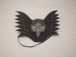 Карнавальна маска наголовник ворон, ворона