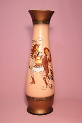 Ваза на підлогу з античним малюнком Персиковий тон Інтерєрна Нова