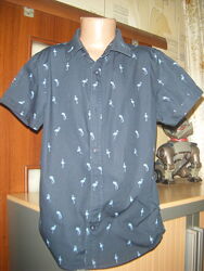 Рубашка с коротким рукавом на парня 9-10 лет, рост 134-140 см