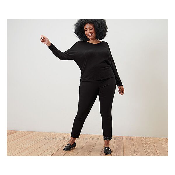 Укорочені  чорні стрейч штани 48/54, 38/46