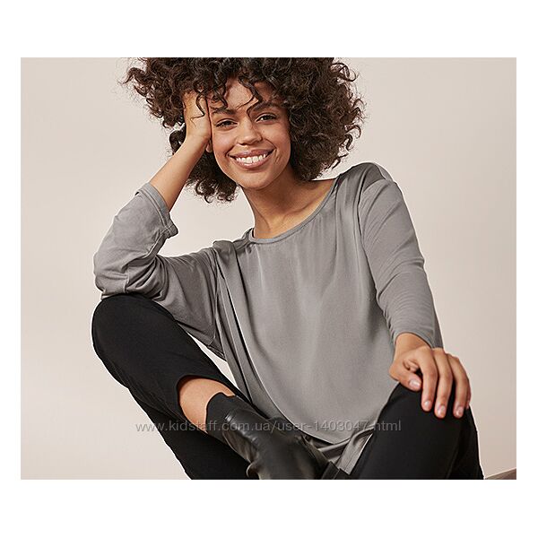 Блуза з комбінована сіро - бежева 46/52