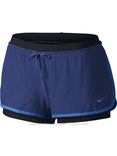 Подвійні оригінальні шорти для занять спортом nike dri-fit