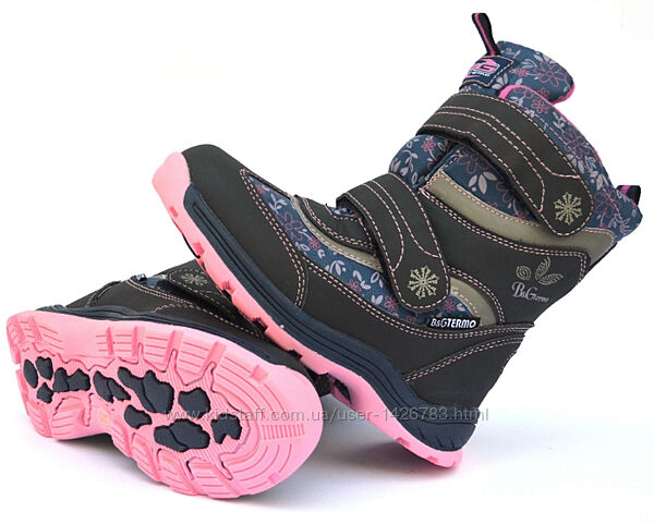 Зимові чоботи для дівчаток B&G 31-36р сноубутси термо взуття