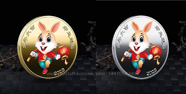 Монета сувенірна Рік кролика 2023, год кролика, рік котарізні моделі