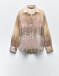 Сорочка, блузка Zara оригінал полупрозора з золотистим напиленням