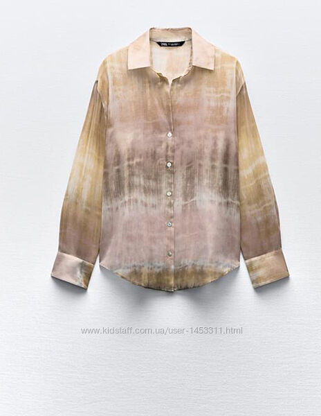 Сорочка, блузка Zara оригінал полупрозора з золотистим напиленням