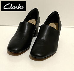 Clarks 37р.  24 см шкіра туфлі туфли чорні класичні базові жіночі підбори