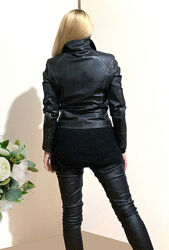 EUR 38 шкіряна чорна куртка натуральна шкіра жіноча демісезонна