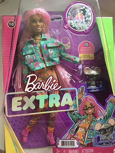 Barbie extra шарнирная с розовыми волосами 